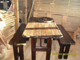 Мебель для дачи, искусственно состаренная древесина